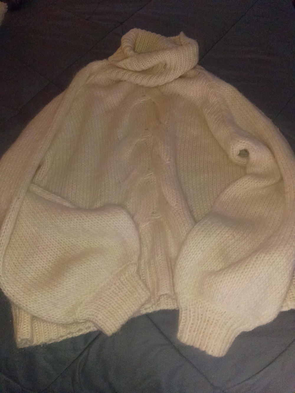 Zenana Outfitters Cream Cable Turtleneck Pullover